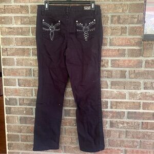 Black Earl jeans with blingy rhinestone detail size 8